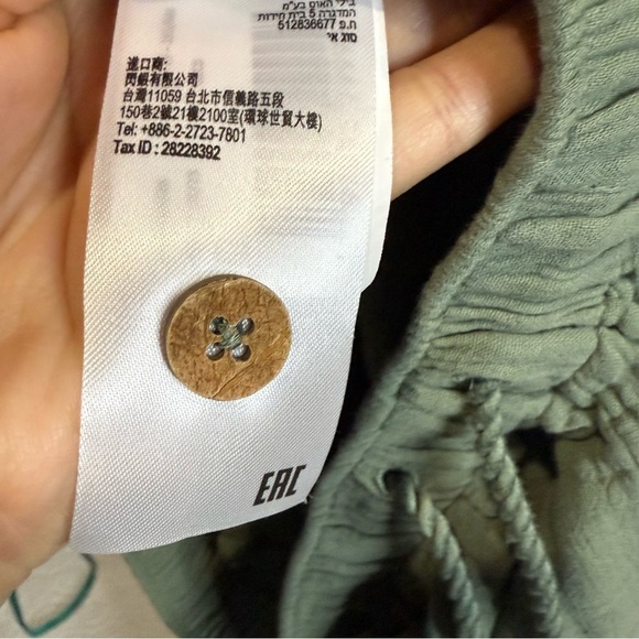 Roxy Green Wide Leg Pants with Relaxed Fit 100% cotton - Picture 13 of 14